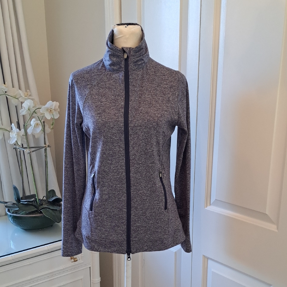 Peter Millar Womens Parker Full Zip Heather Blue Stretch Golf/Athletic Jacket SM